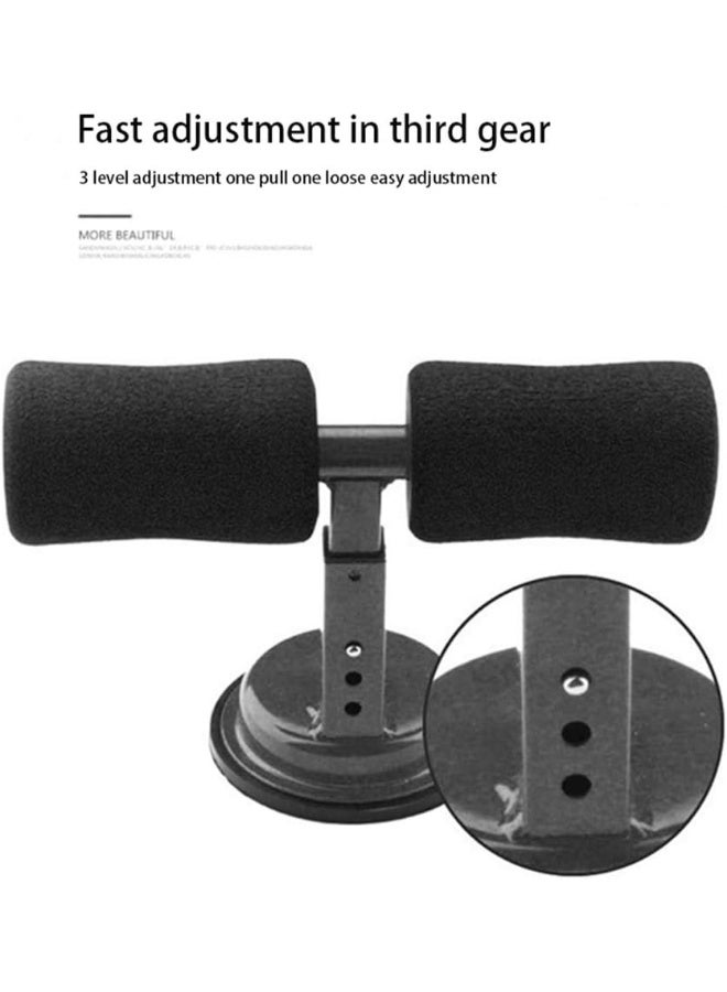 Portable Sit-up Bar, Upgraded Suction Sit-up Floor Bar, Adjustable Sit Up Equipment with Comfortable Padded Ankle, for Home, Work, Travel, Black - Image 4