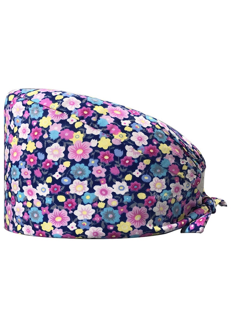 KUYING Nurse Hat With Small Fresh And Cute Pattern Medical Work Hat