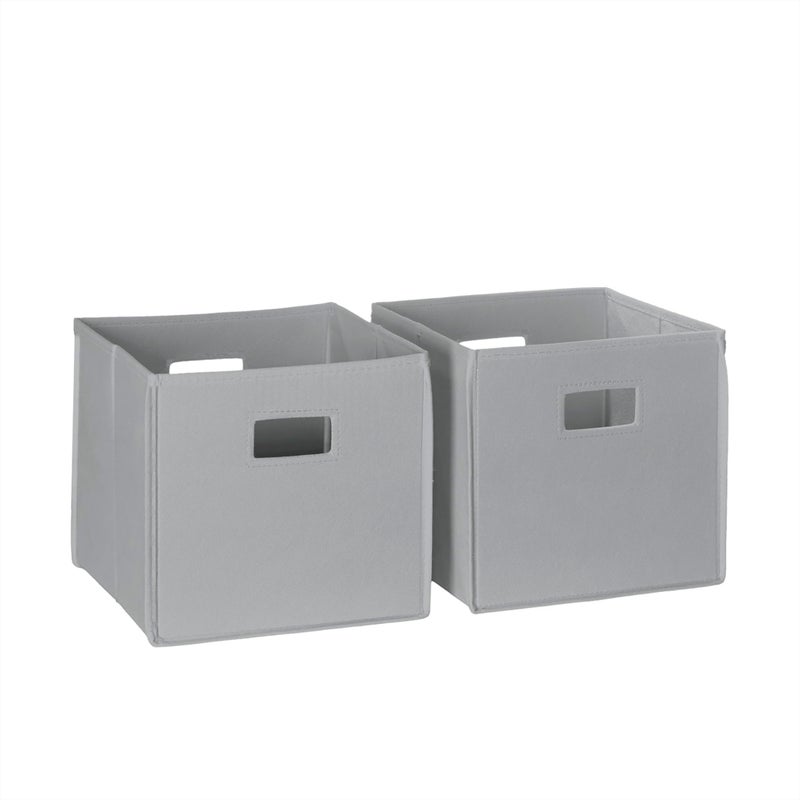 RiverRidge Folding Storage Bins with Handles Gray Cube Storage Organizer forCloset, Bedroom & Playroom - Closet Organizers and Storage Set of 2 - Image 1