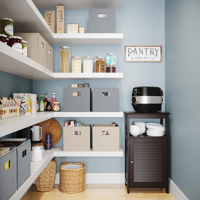 RiverRidge Folding Storage Bins with Handles Gray Cube Storage Organizer forCloset, Bedroom & Playroom - Closet Organizers and Storage Set of 2 - Image 5