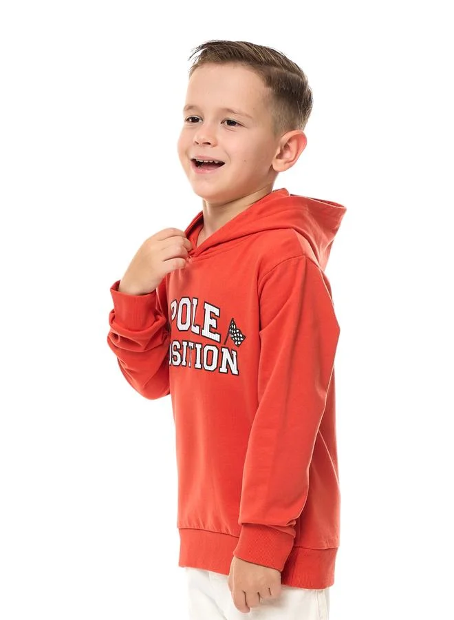 victor and jane Victor And Jane Boys Red Pole Graphic Print Hoodie