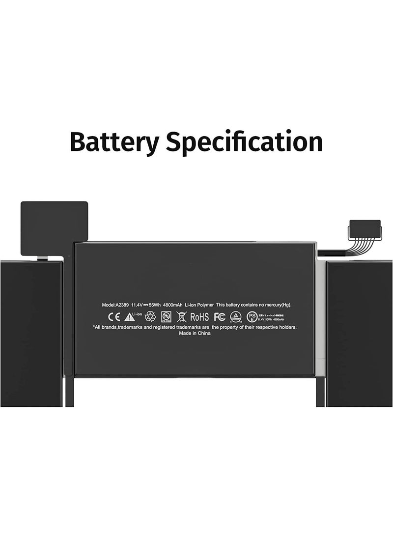 استبدال بطارية لابتوب A2337 A2389 متوافقة مع MacBook Air 13 بوصة A2337 M1 2020 EMC 3598 MGN53LL/A MGN83LL/B MGN93LL/A MG ND3LL/C MGN73LL/D MGNA3LL/E MGNE3LL - Image 5