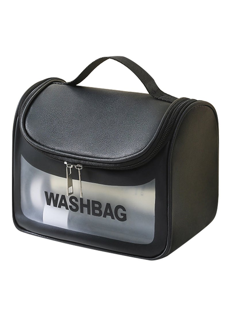HomarKet Large Capacity Travel Cosmetic Bag,Multifunctional Storage Travel Makeup Bags,Compartment Cosmetic Toiletries Bag Travel Cosmetic Cases Waterproof Portable Makeup Pouch for Women Girls Men, Black  - Image 3