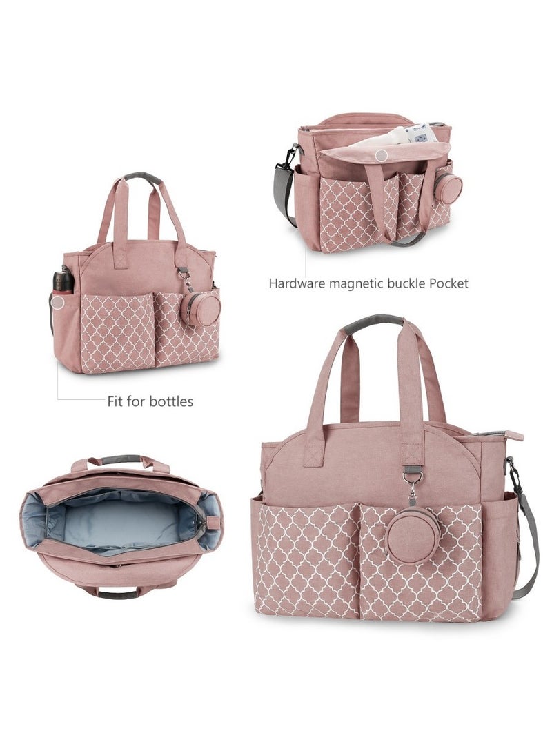 Aethvive Tote Diaper Bag, Multi-Function Baby Bag with Cup Holder, Travel Diaper Bag for Mom and Dad, Large Capacity Nursing Bag for Baby Care - Image 2