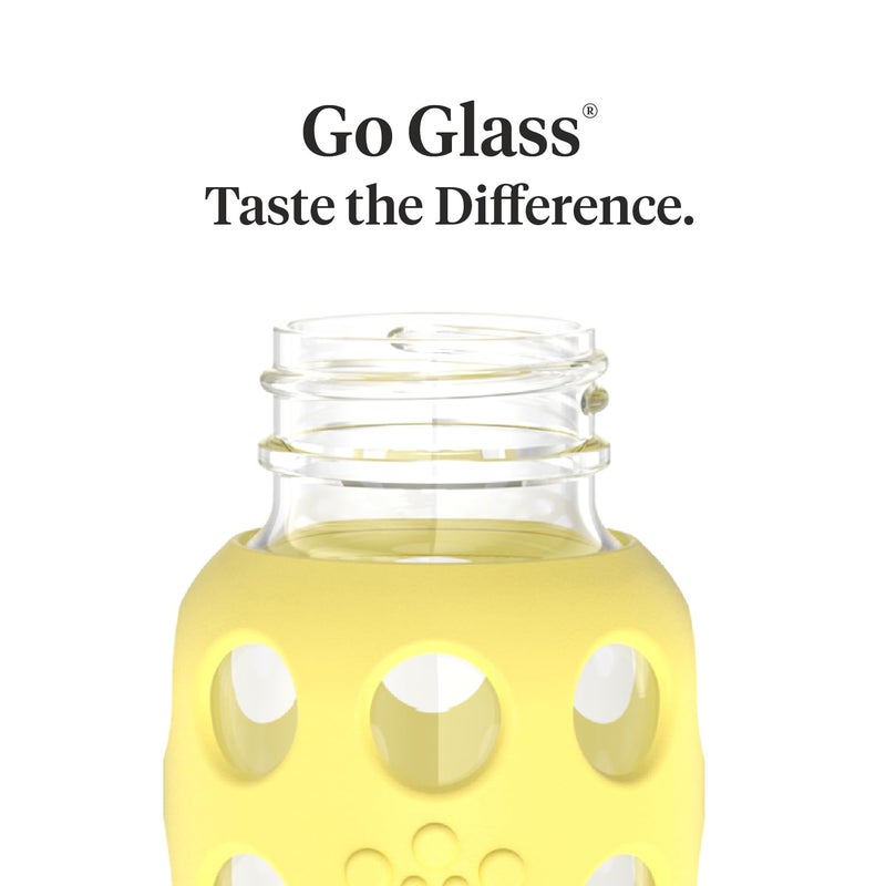 Lifefactory Glass Baby Bottle with Stage 1 Nipple and Protective Silicone Sleeve Banana 4 Oz - Image 3