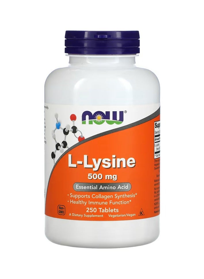 now L-Lysine, 500 mg, 250 Tablets - Image 1