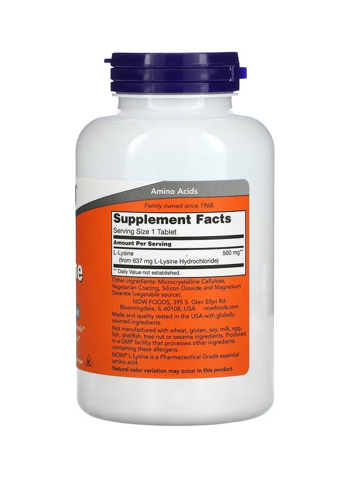 now L-Lysine, 500 mg, 250 Tablets - Image 2