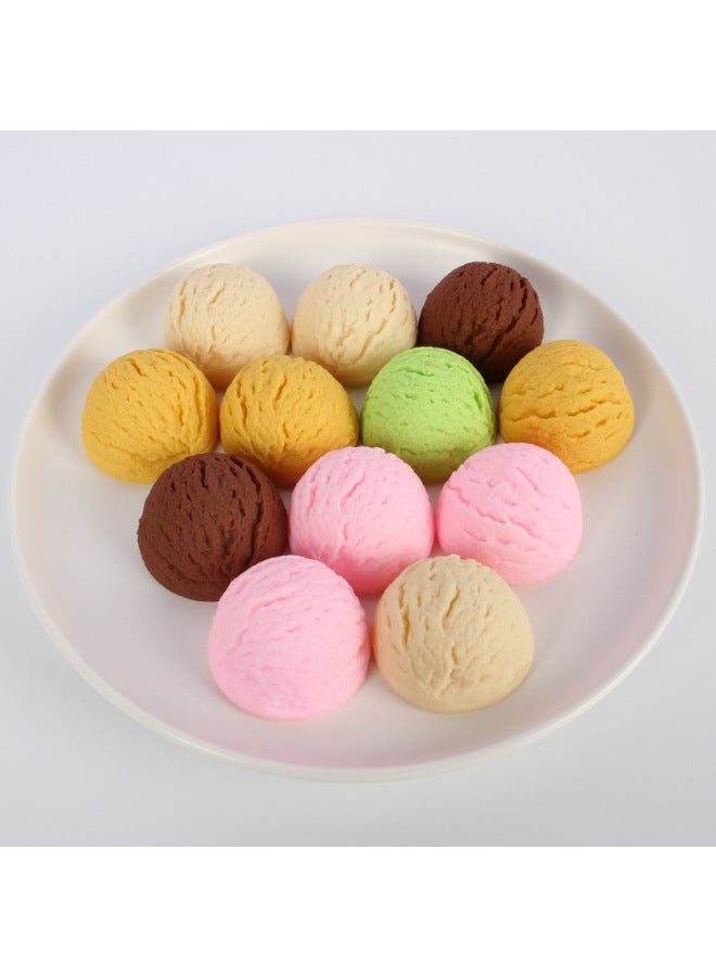 Loquat Simulation Dessert Ice Cream Ball Model Food Play Cold Drink Shop Simulation Ice Cream Decorative Ornaments Photography Photography Props-Color:Yellow Mango Ice Cream Balls-Dimensions:Diameter Of Ab - Image 4