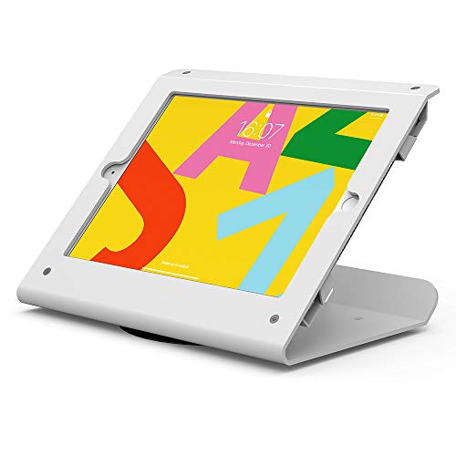 Beelta Tablet Stand for Desk Compatible with 10.2" iPad 7 8 9, All Metal, 360 Swivel Base, Anti Theft Tablet Retail Stand - BSC102WT - Image 1