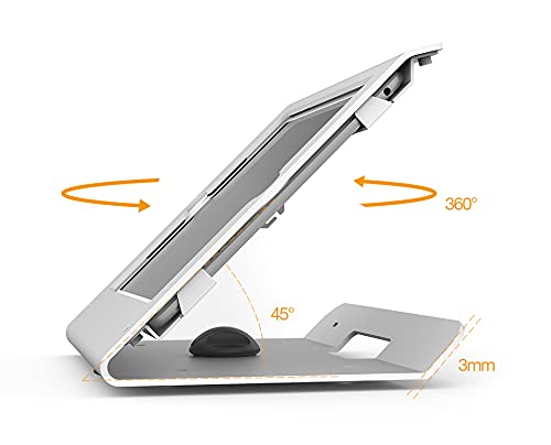 Beelta Tablet Stand for Desk Compatible with 10.2" iPad 7 8 9, All Metal, 360 Swivel Base, Anti Theft Tablet Retail Stand - BSC102WT - Image 4