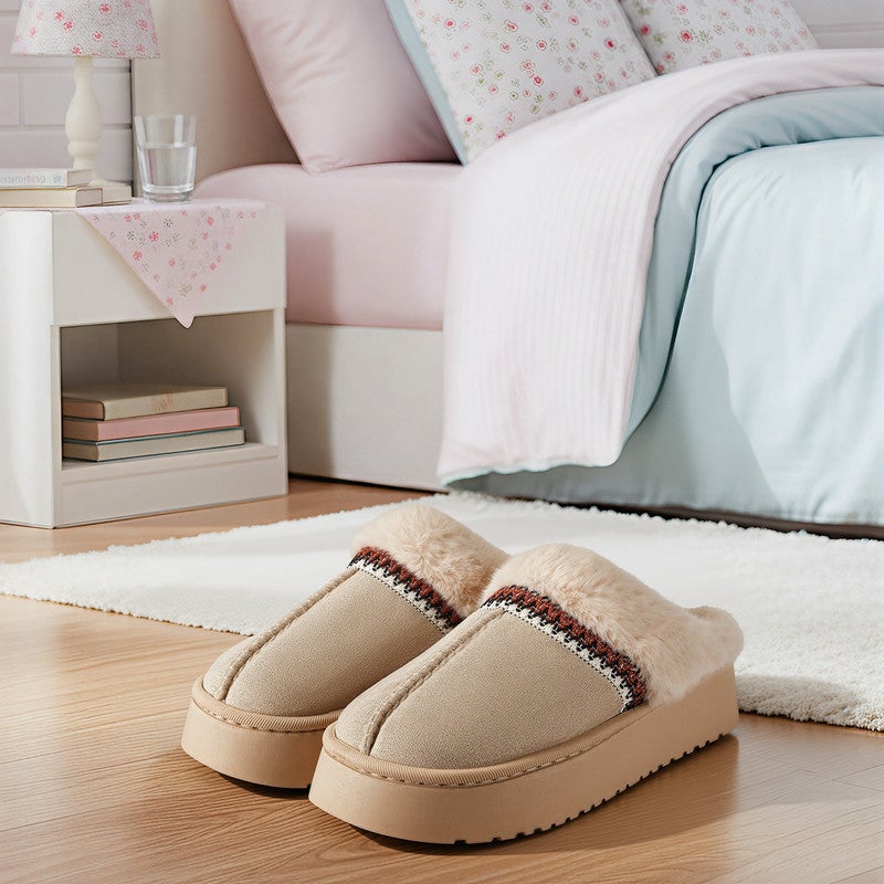 Lucky Kids Women’s Fuzzy Slippers, Indoor Plush Faux Fur House Shoes with Memory Foam, ,Cute Fluffy Home Shoes for Girls & Ladies Cozy Warm Indoor Slip-On Slippers with Non-Slip Sole - Image 5