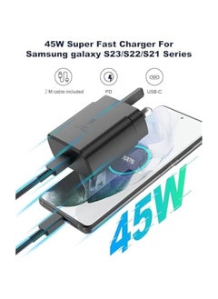 Generic Concretization 45W Fast Charger for Samsung Galaxy Charger Head,With 2m Type C Charging Cable, S23 Ultra S23 Plus S23 S23 S22 Ultra S22 S21 Ultra S21 S21 A54 A53 A52 A32(6) Black  - Image 2