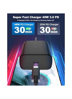 Generic Concretization 45W Fast Charger for Samsung Galaxy Charger Head,With 2m Type C Charging Cable, S23 Ultra S23 Plus S23 S23 S22 Ultra S22 S21 Ultra S21 S21 A54 A53 A52 A32(6) Black  - Image 5
