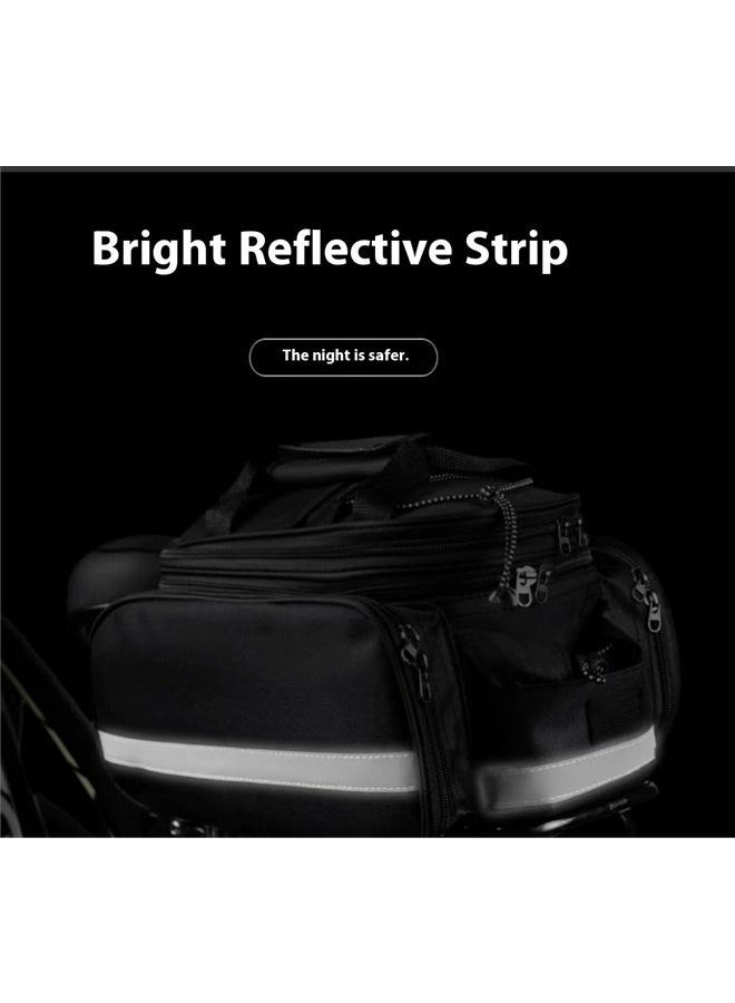 Generic Mountain Bike Saddle Bag 35x26x8cm,Adjustable Bike Bag, 360° Reflective Strips, Multi-Functional Bicycle Saddle Bag for Grocery Shopping, Commuting, Cycling & Travel, Handheld & Crossbody Design  - Image 3