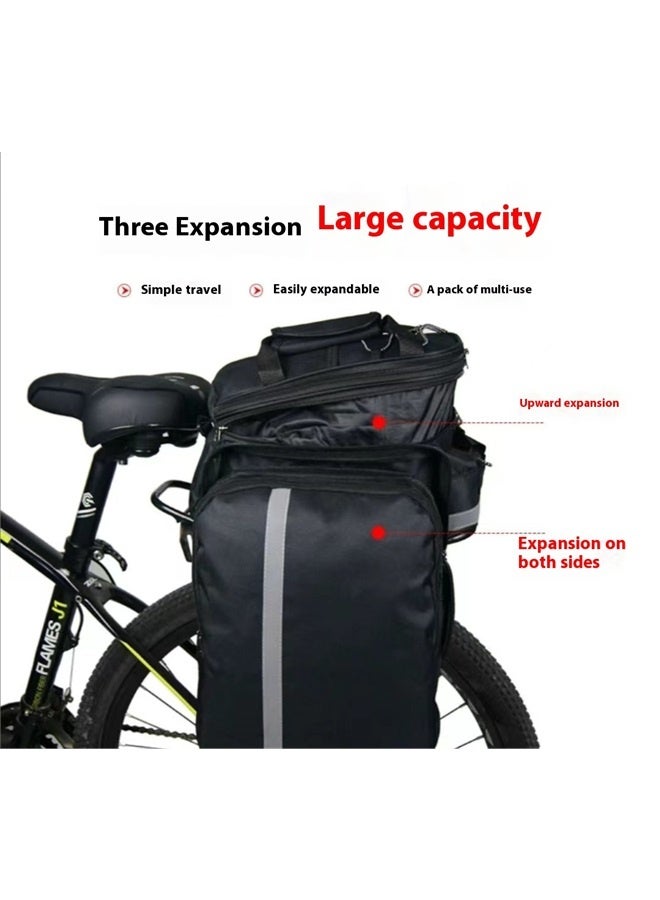 Generic Mountain Bike Saddle Bag 35x26x8cm,Adjustable Bike Bag, 360° Reflective Strips, Multi-Functional Bicycle Saddle Bag for Grocery Shopping, Commuting, Cycling & Travel, Handheld & Crossbody Design  - Image 2