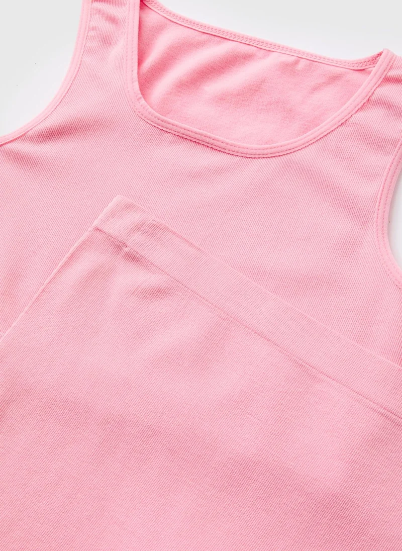 Matalan Girls Pink Seam-Free Top & Cycle Shorts Set