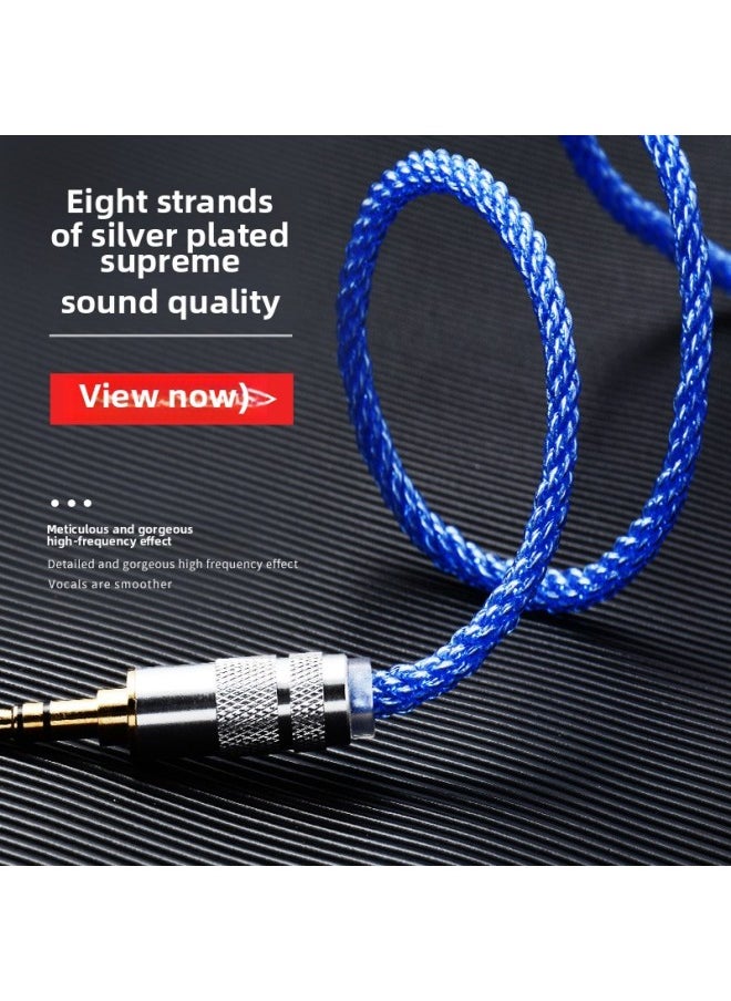 Silver-plated Earphone Wire 3.5 Gold-plated Plug 8-strand 152 Core Braided Silver-plated Wire Mmcx Shure Wire 0.78 Double Needle Wire-Color:Transparent Red Mmcx-Length:1.25 M  - Image 5
