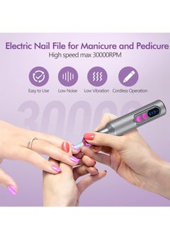 JOSQUEWNN Electric Nail Drill, Professional Manicure Pedicure Kit, Cordless Electric Nail File Set, Rechargeable Pedicure Tools For Nails, 3 Speeds Hand Foot Care Nail Drill,With The Wireless Charging Base,36 Sanding Bands Set.  - Image 2