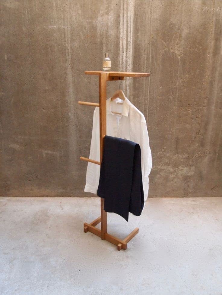 Multiple Tier Freestanding Towel Rack Stylish Elegant Wood Bathroom Towel Drying Stand Holder with Bottom Storage Shelf for Storing Washcloths Slipper Toiletry Ladder for Corners Poolside S43  - Image 2