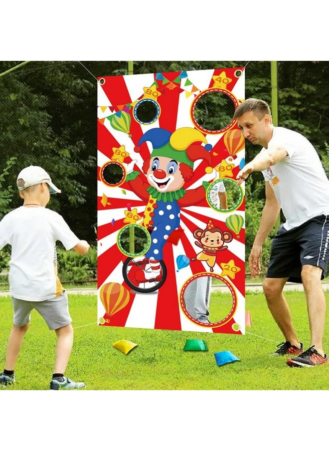TONIFUL Carnival Toss Game Banner With 4 Bean Bags 6 Holes For Party, Indoor Outdoor Activities,Throwing Carnival Theme Party,Boys Kids Teens Adults Birthday  - Image 5