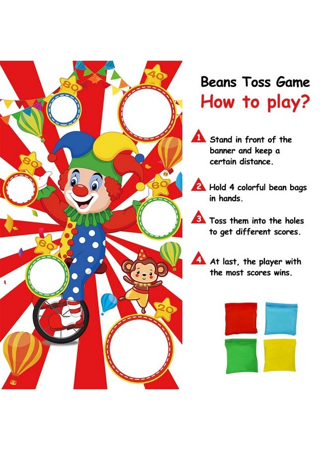 TONIFUL Carnival Toss Game Banner With 4 Bean Bags 6 Holes For Party, Indoor Outdoor Activities,Throwing Carnival Theme Party,Boys Kids Teens Adults Birthday  - Image 4