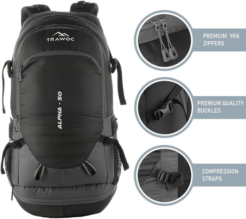 TRAWOC ALPHA 50 Litre Travel Backpack - Image 2