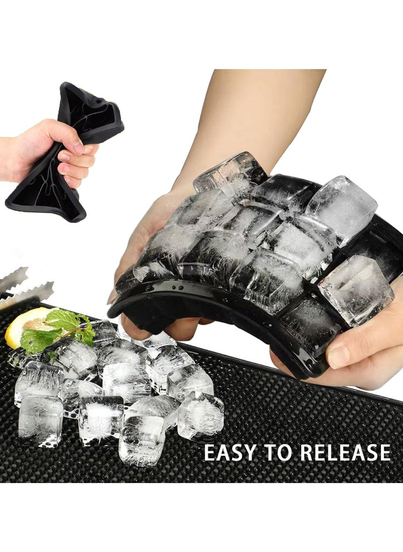 ACYYH Large Ice Cube Tray, 15-Cavity Silicone Mould, Set of 2, Black  - Image 4