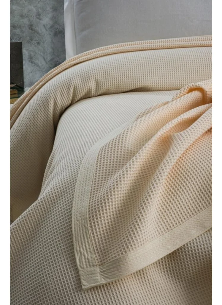 مالبيري Air Conditioned Pique 100% Cotton Honeycomb Pique Four Seasons Pique King Size 240 x 260 cm Cream