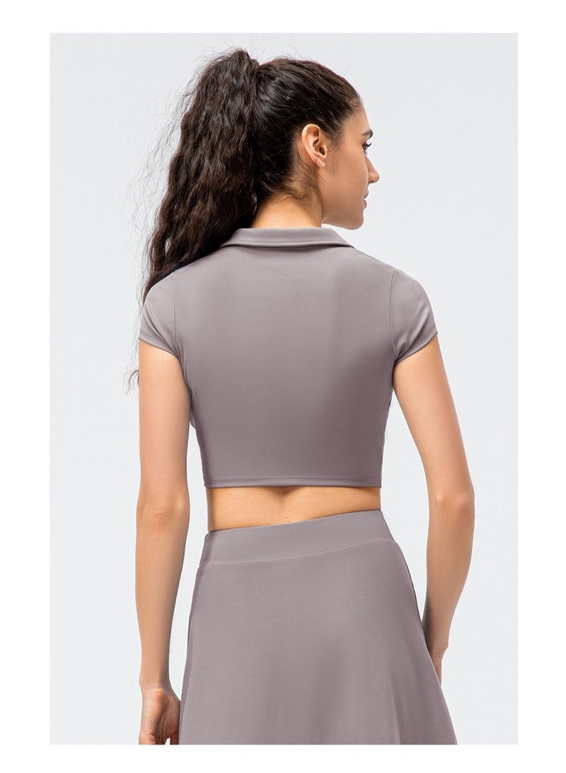 Loquat Ladies Short Sleeve Yoga Shirt  - Image 2