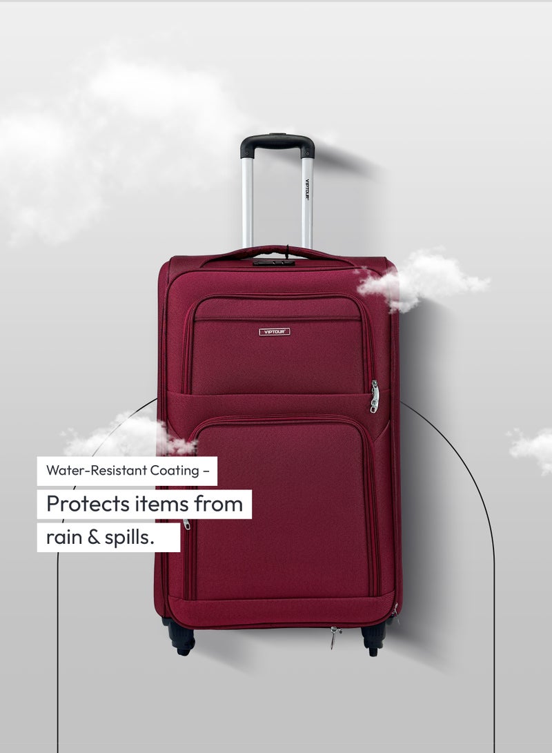 فيبتور مجموعة حقائب سفر متينة من القماش مكونة من 4 قطع مع عجلات دوارة - Image 3