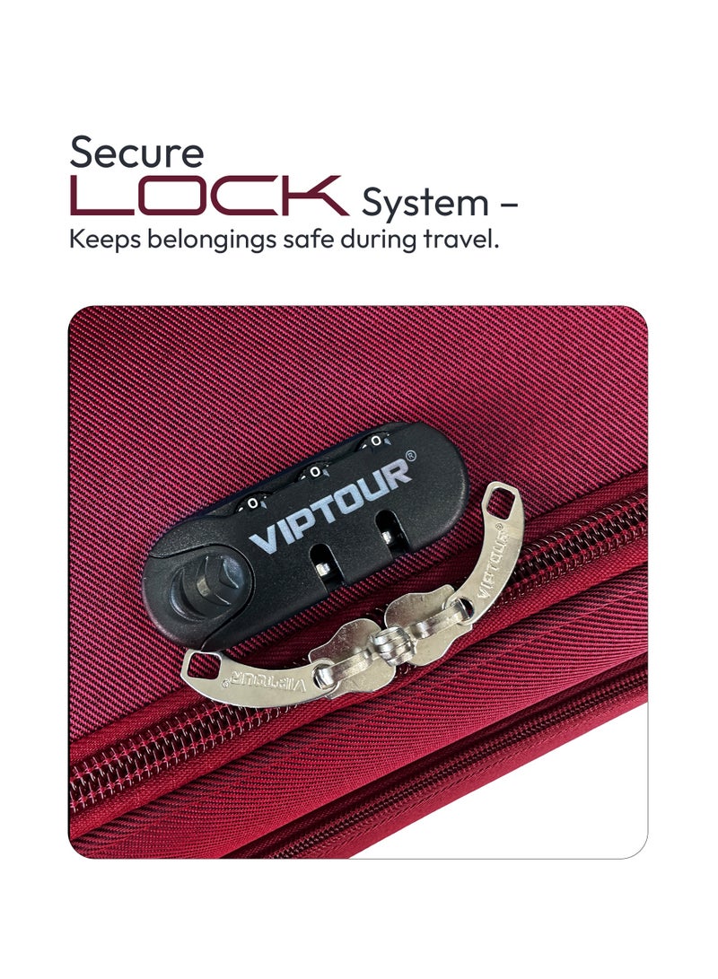 فيبتور مجموعة حقائب سفر متينة من القماش مكونة من 4 قطع مع عجلات دوارة - Image 5