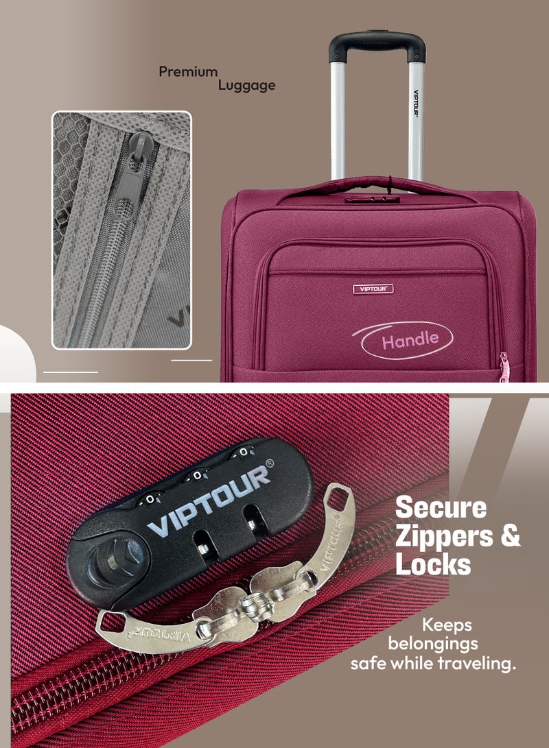 فيبتور مجموعة حقائب سفر متينة من القماش مكونة من 4 قطع مع عجلات دوارة - Image 4