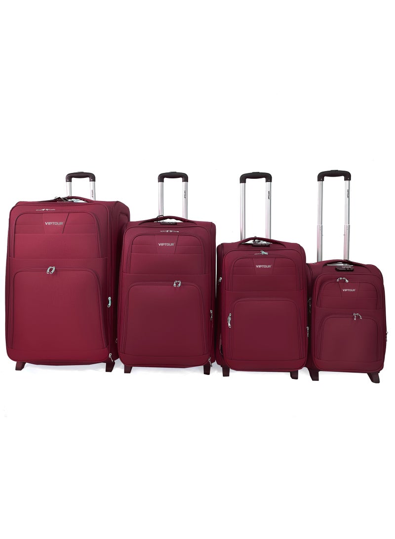 فيبتور مجموعة حقائب سفر متينة من القماش مكونة من 4 قطع مع عجلات دوارة - Image 1