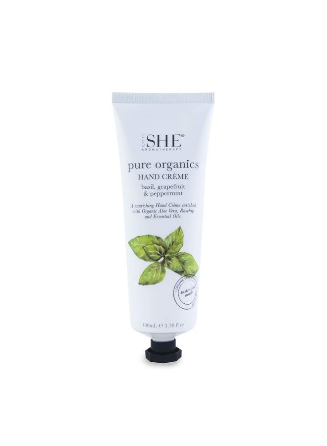 Aromatherapy Pure Organics Hand Creme - Basil, Grapefruit & Peppermint