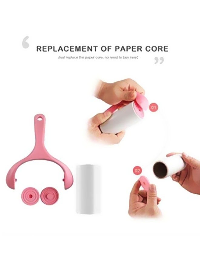 Home Tool Hair Lint Roller Dust Removal Drum Detachable With 3 Refills Pink/White Roller Refills Remover Kit - Image 5