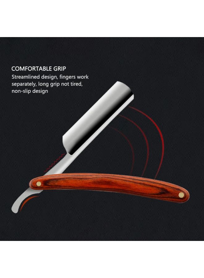 Black Straight Razor Stainless Steel Wooden Handle Pre Sharpened For Beard Trimming - Image 5