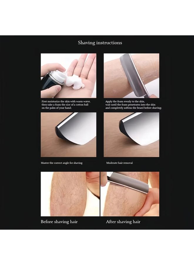 Black Straight Razor Stainless Steel Wooden Handle Pre Sharpened For Beard Trimming - Image 2