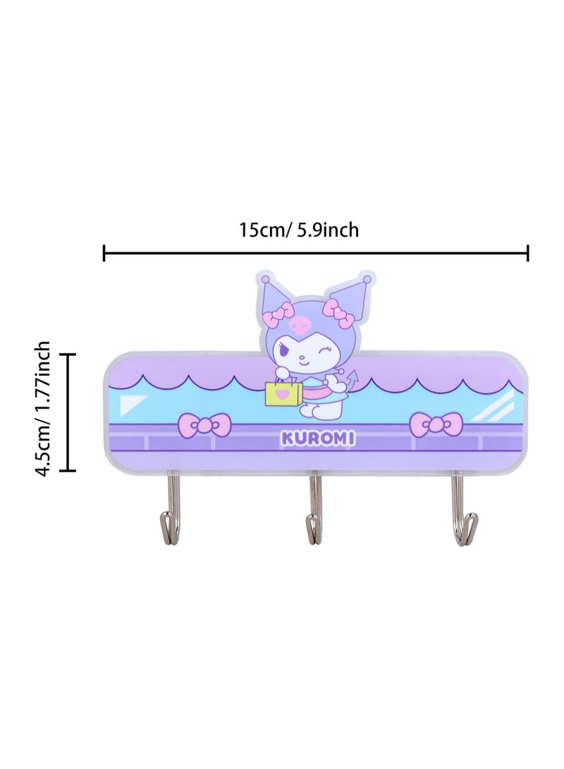 عام 3 قطع خطافات مفاتيح حائط كرتونية كرتونية لتعليق خطافات مفاتيح حائط كوايي لغرفة نوم الحمام خطافات لاصقة مبتكرة - Image 2
