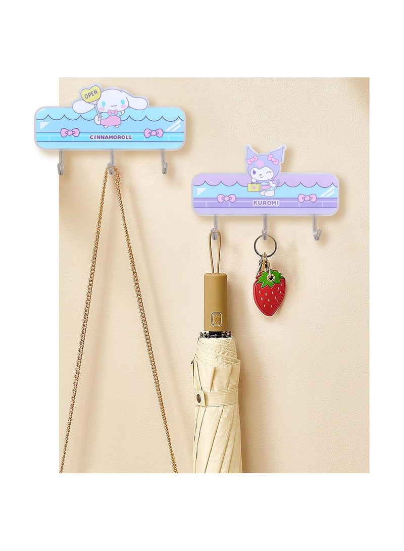 عام 3 قطع خطافات مفاتيح حائط كرتونية كرتونية لتعليق خطافات مفاتيح حائط كوايي لغرفة نوم الحمام خطافات لاصقة مبتكرة - Image 5