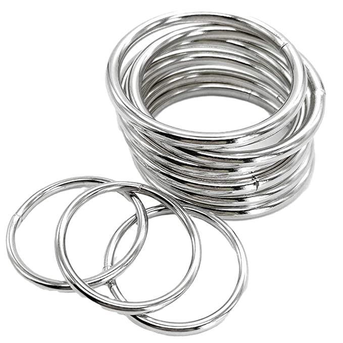 Ebay Macrame Wall Home Decor Ring Steel Rings for Hanging Decoration Exclusive Stainless Steel Rings for Dream Catcher and Macram Craft Authentic Set of 10 Pcs  - Image 1