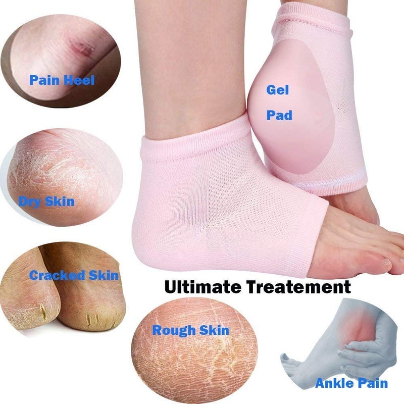 Codream Vented Moisturizing Socks Lotion Gel for Dry Cracked Heels, Spa Gel Socks Humectant Moisturizer Heel Balm Foot Treatment Care Heel Softener Compression (2 Pairs) - Image 3