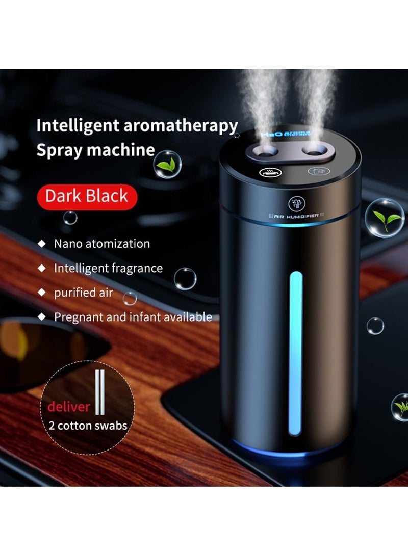 عام معطر هواء للسيارة بنظام الزيت العطري، مرطب هواء مدمج بسعة 450 مل، مرطب USB صغير بحجم مدمج مع إضاءة LED بتغير 7 ألوان للسيارة والغرفة والمنزل والمكتب وغرفة النوم - Image 4