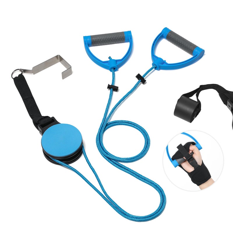 Fanwer Fanwer Shoulder Pulley for Physical Therapy Over The Door Pulley for Shoulder Rehab Overhead Arm Exercise Pulleys for Rotator Cuff Recovery Frozen Shoulder Workout Pulley System for Home Gym