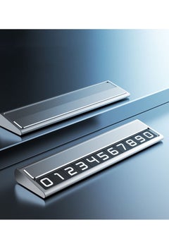 Aideli Temporary Parking Card Phone Number Card, Aluminum Alloy Plate Telephone Number Car Park Stop Sticker Display Automobile Parking Gadgets Accessories  - Image 2