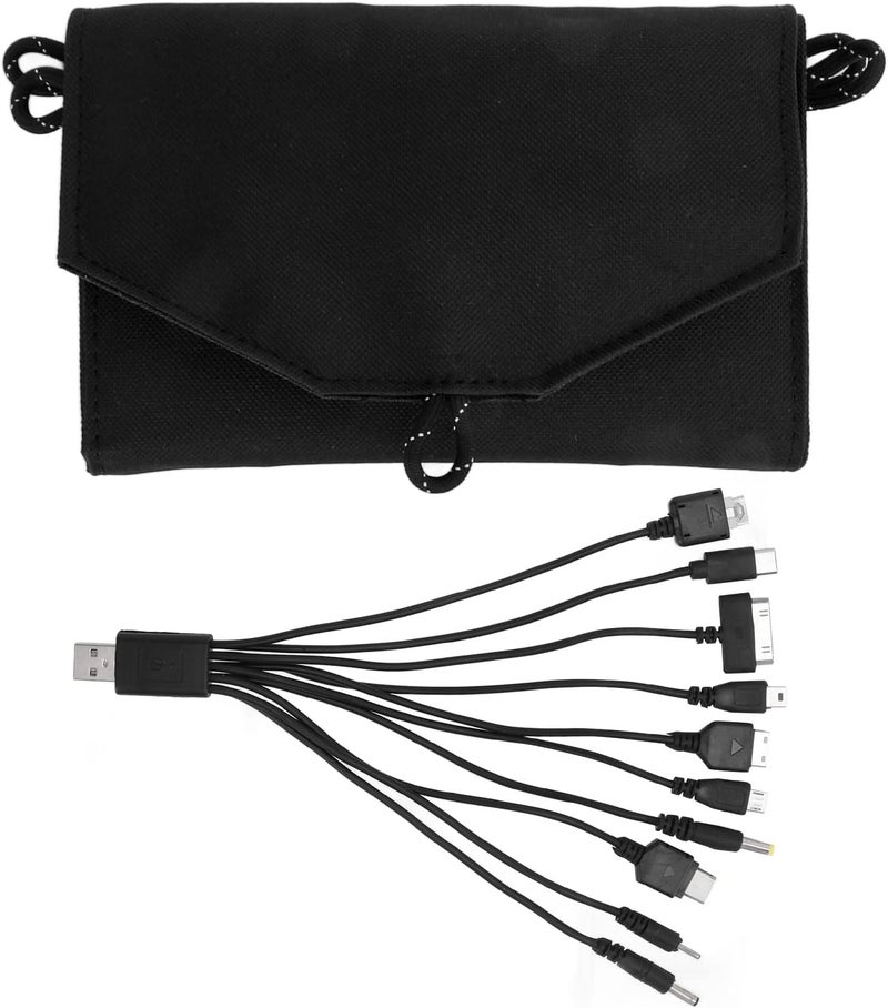 Tbest Monocrystalline Solar Panel Folding Bag, 20W Dual USB Output Charging Monocrystalline Silicon Solar Cell Power Generation Board Folding Bag for Outdoor Workers - Image 1