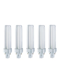 Osram 5-Piece Dulux D 2 Pin Day Light Double Twin Tube 13 Watt Energy Saving Bulb Cool White  - Image 1