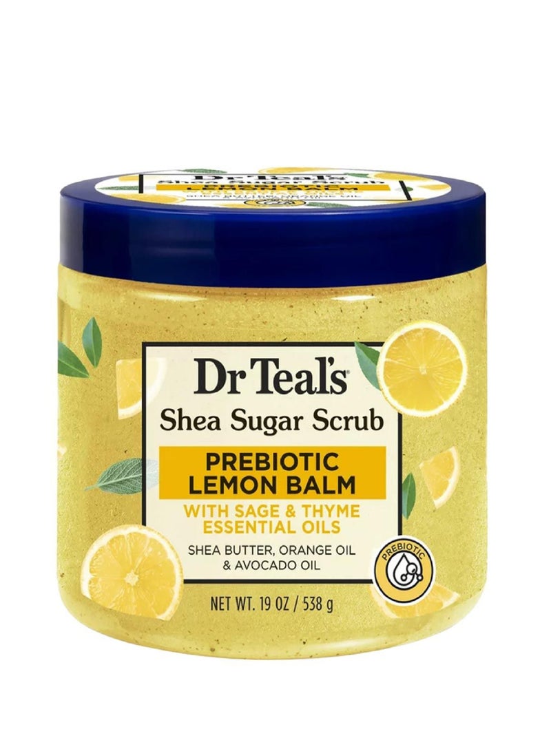 Dr. Teals DR.TEALS SHEA SUGAR SCRUB PREBIOTIC LEMON BALM W/SAGE&THYME 538G
