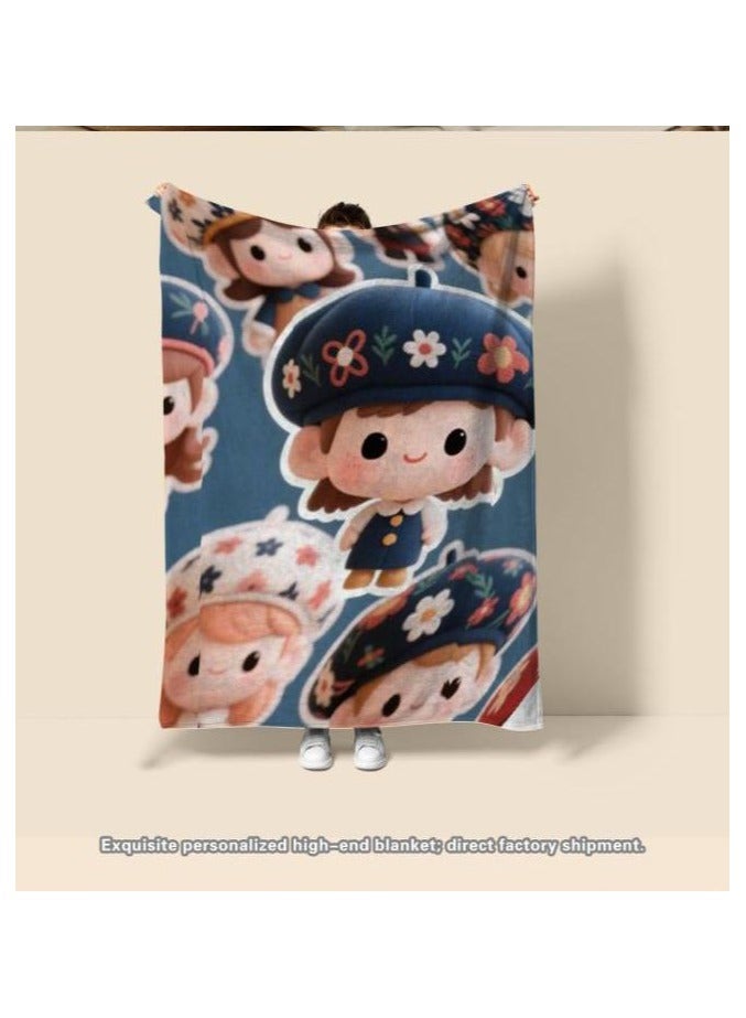 general Children's or student cartoon flannel thin blanket (warm and comfortable, suitable for sleep, games) 100cm*150cm - 881 - Image 1