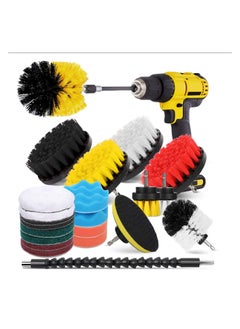 AROAQ Car Cleaning Brush 26-Piece Electric Drill Brush Head Set Floor and Wall Descaling Cleaning Polishing Tools  - Image 1