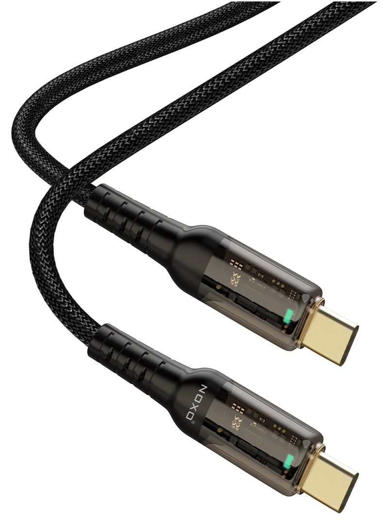 NOXO CN-3 USB-C to USB-C Cable – Fast Charging & Data Sync Cable (Nylon Braided, PD Compatible) - Black  - Image 3